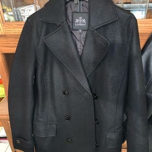 Men’s Express Wool Pea Coat, black size small